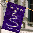 Personalized Happy Holidays Christmas House Flag